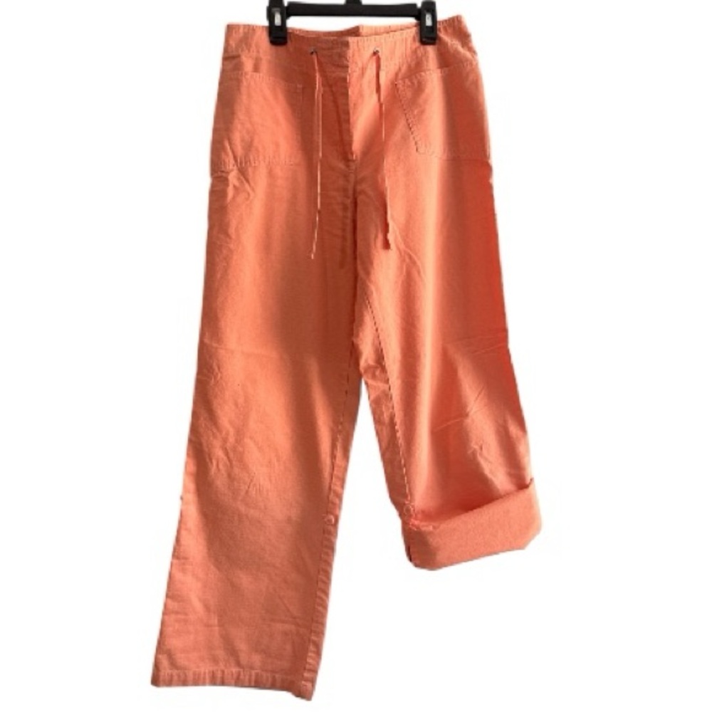 New York & Company Coral Cotton Versatile Roll Tab Drawstring Pants Long/Capri 8